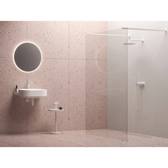 RAVAK Walk-In Free Szett 140, zuhanykabin matt fehér+transparent