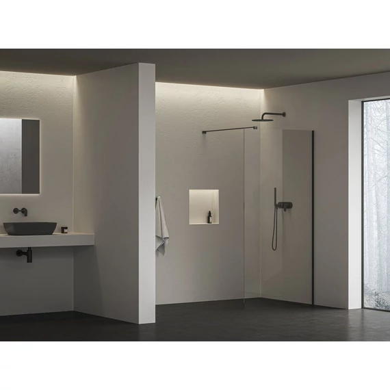 RAVAK Walk-In Air Wall 90 zuhanyfal fekete+transparent
