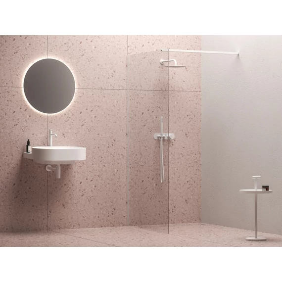 RAVAK Walk-In Wall Szett 90, zuhanykabin matt fehér+transparent