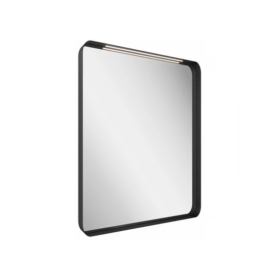 RAVAK Strip 60x70 fürdőszobai tükör világítással, fekete
