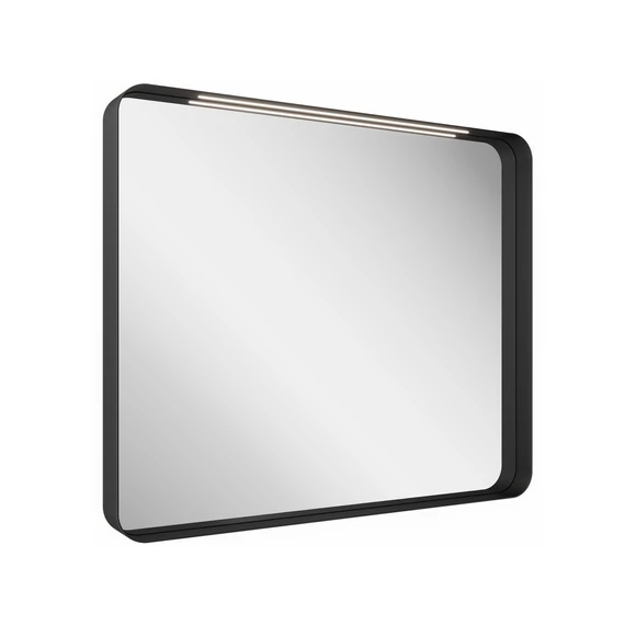 RAVAK Strip 90x70 fürdőszobai tükör világítással, fekete
