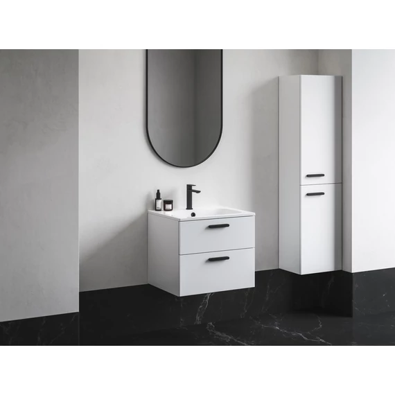 RAVAK Chrome II SB 39 magasszekrény jobb, fehér, fekete fogantyúval 152 mm