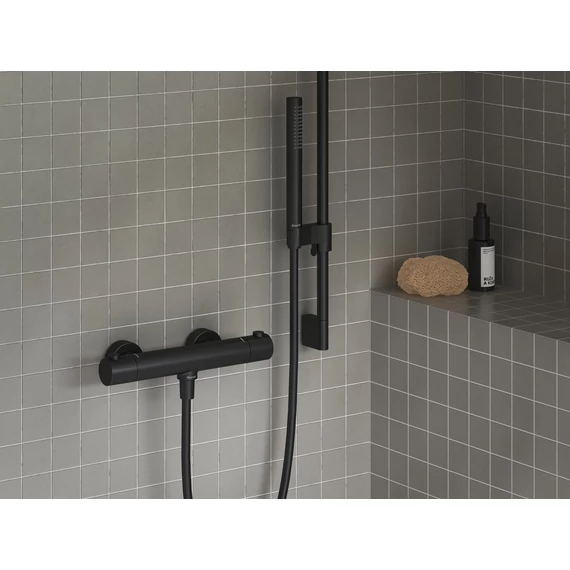 RAVAK Puri termoszátos fali zuhanycsaptelep 150 mm PU 033.20BL, fekete