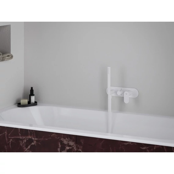 RAVAK Eleganta falba süllyesztett csaptelep szettel, kétutas, belső egység nélkül EL 065.10WV.O2.RB07D.+S, White Velvet