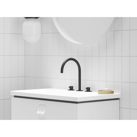 RAVAK Espirit álló mosdócsaptelep, 3 furatos 270 mm leeresztő nélkül ES 018.20BLM, Black Matt