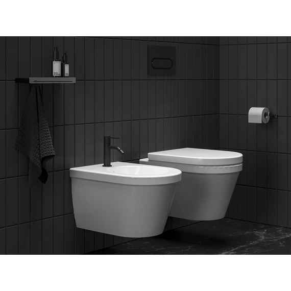 RAVAK Espirit álló bidécsaptelep 150 mm leersztő nélkül ES 056.20BLM, Black Matt
