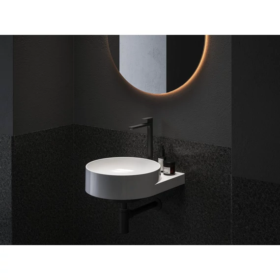 RAVAK Eleganta álló mosdócsaptelep 335 mm leeresztő nélkül EL 015.20BLM, Black Matt