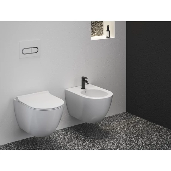 RAVAK Eleganta álló bidécsaptelep 130 mm leersztő nélkül EL 056.20BLM, Black Matt