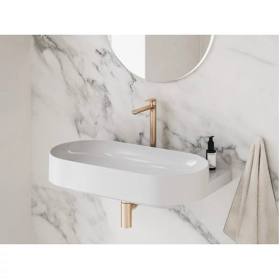 RAVAK Eleganta álló mosdócsaptelep 335 mm leeresztő nélkül EL 015.60RGB, Rose Gold Brushed