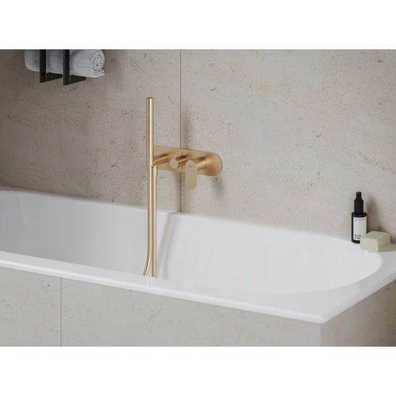 RAVAK Eleganta falba süllyesztett csaptelep szettel, kétutas, belső egység nélkül EL 065.60RGB.O2.RB07D.+S, Rose Gold Brushed