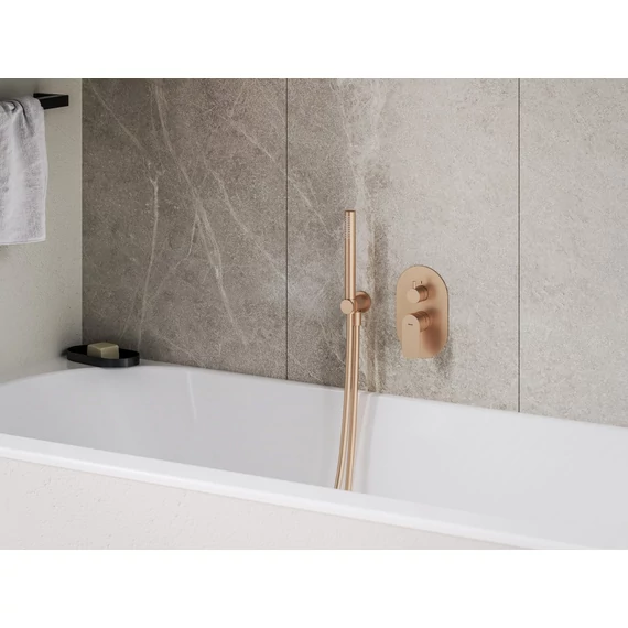 RAVAK Eleganta falba süllyesztett csaptelep, kétutas, belső egység nélkül EL 065.60RGB.O2.RB07E, Rose Gold Brushed