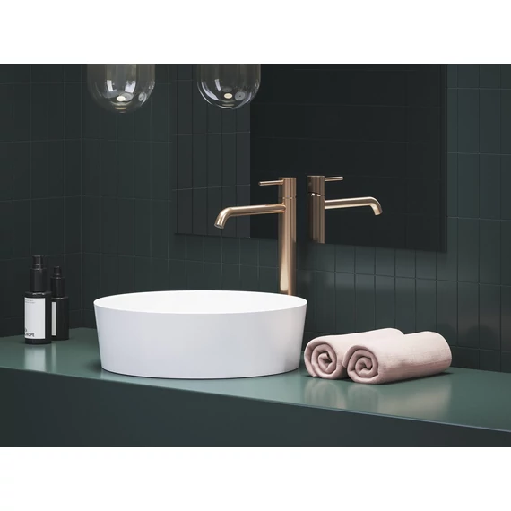 RAVAK Espirit álló mosdócsaptelep BeCool 340 mm leeresztő nélkül ES 015.61RGB, Rose Gold Brushed