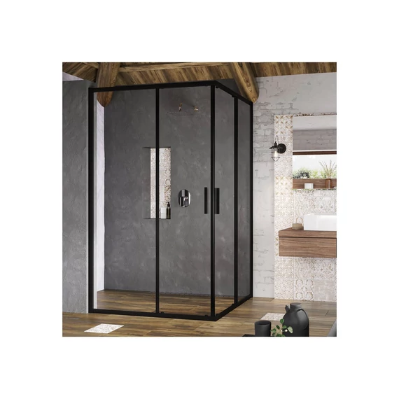 RAVAK Blix Slim BLSRV2K-80 zuhanykabin fekete+transparent