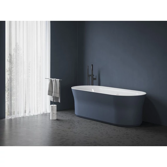RAVAK Ypsilon 180x80, akrilkád, Deepsea Blue/fehér, szabadonálló, túlfolyó és lefolyó: fehér
