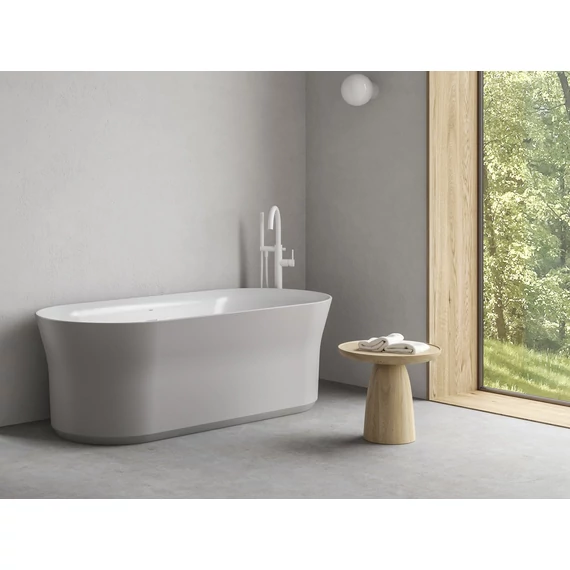 RAVAK Ypsilon 180x80, akrilkád, Smoke Grey/fehér, szabadonálló, túlfolyó és lefolyó: fehér