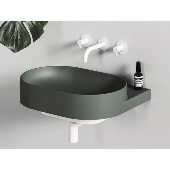 RAVAK Yard 60 kerámiamosdó Grey Green, túlfolyó furat nélkül