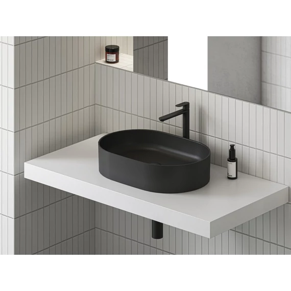 RAVAK Ceramic 55 SLIM O kerámia mosdó matt fekete
