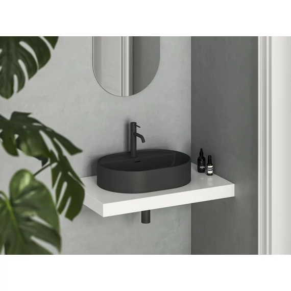 RAVAK Ceramic Slim Shelf O 55 kerámiamosdó matt fekete