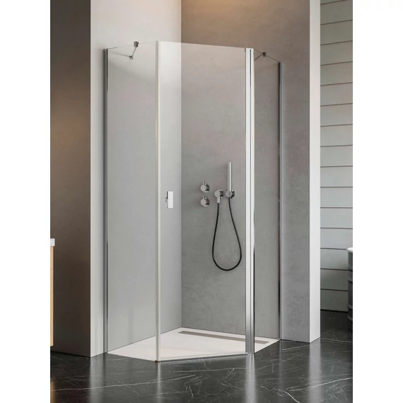 RADAWAY Nes PTJ szögletes zuhanykabin 100×80B átlátszó, balos, ajtó a hosszabb oldalon