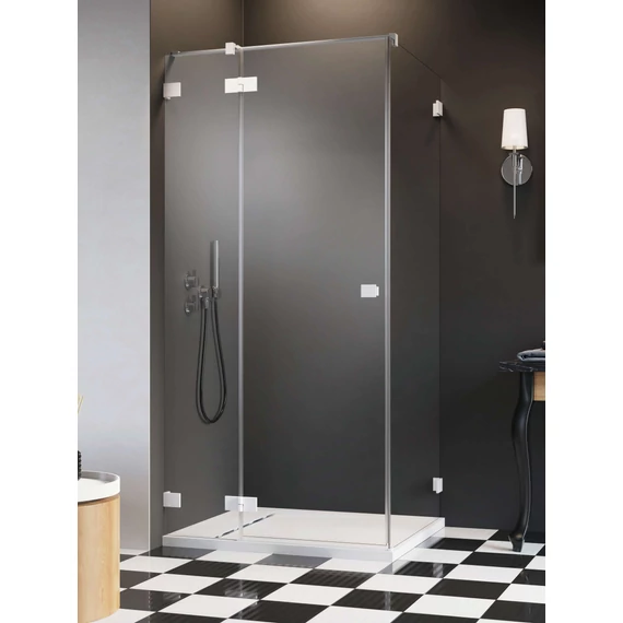 RADAWAY Essenza Pro White KDJ szögletes fehér zuhanykabin 80x80 átlátszó balos