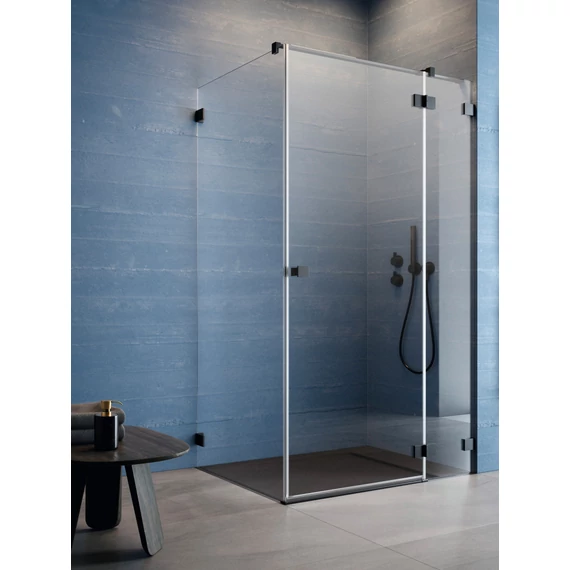 RADAWAY Essenza Pro Black KDJ szögletes fekete zuhanykabin 80x120 átlátszó jobbos
