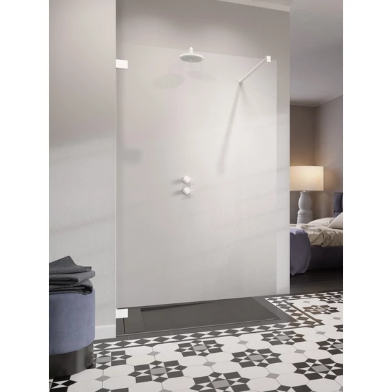 RADAWAY Essenza Pro White Walk-in fehér zuhanyfal 75 átlátszó