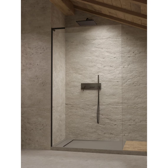RADAWAY Modo SL II Black Walk-in fekete zuhanyfal 115 átlátszó balos