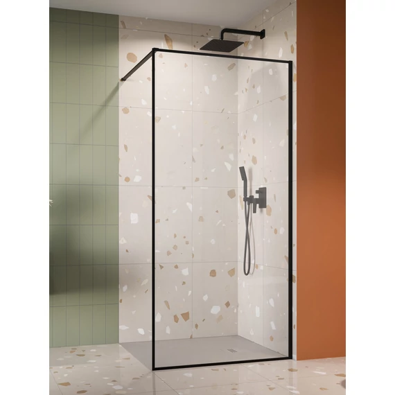RADAWAY ﻿Modo F II Black Walk-in fekete zuhanyfal 75 átlátszó