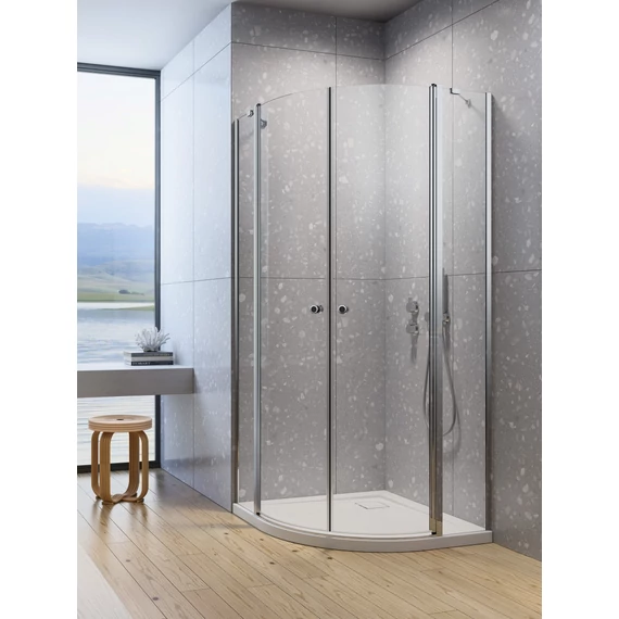 RADAWAY Eos PDD II íves zuhanykabin 80x80 átlátszó