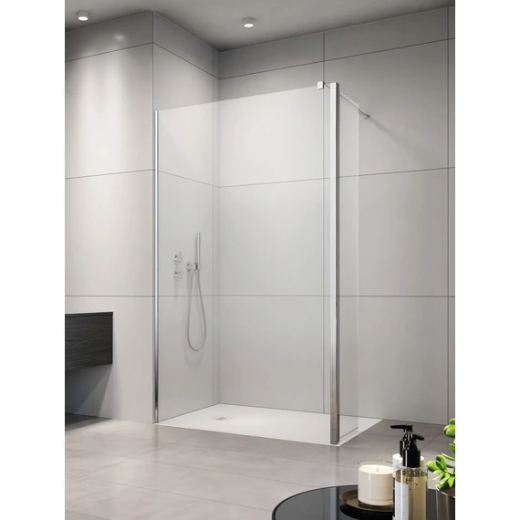 RADAWAY Eos Walk-in zuhanyfal 80 átlátszó balos