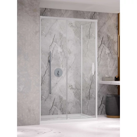 RADAWAY Idea White KDJ szögletes fehér zuhanykabin 150x110 átlátszó jobbos