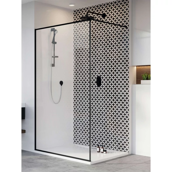 RADAWAY Modo New Black II Frame Walk-in fekete zuhanyfal 95 átlátszó
