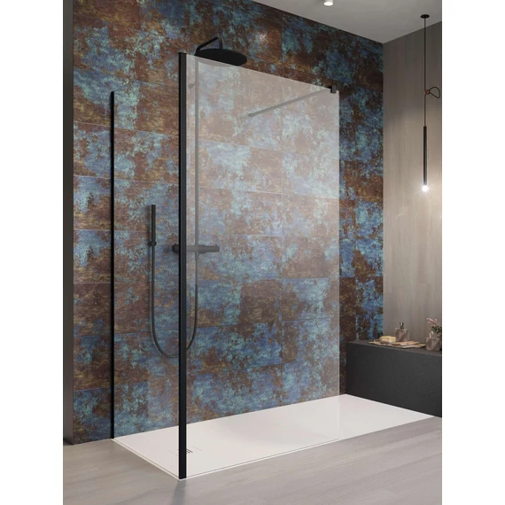 RADAWAY Modo New Black IV Walk-in fekete zuhanyfal 80x90 átlátszó