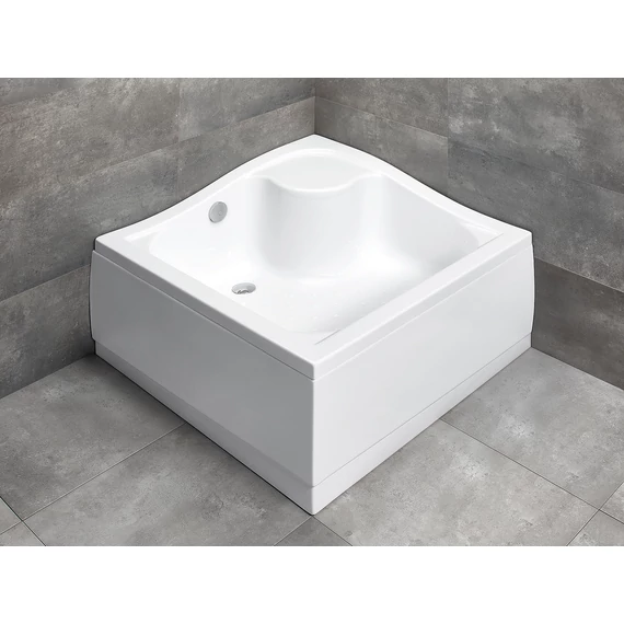 RADAWAY Korfu C szögletes zuhanytálca 80x80 fehér, ajándék szifonnal