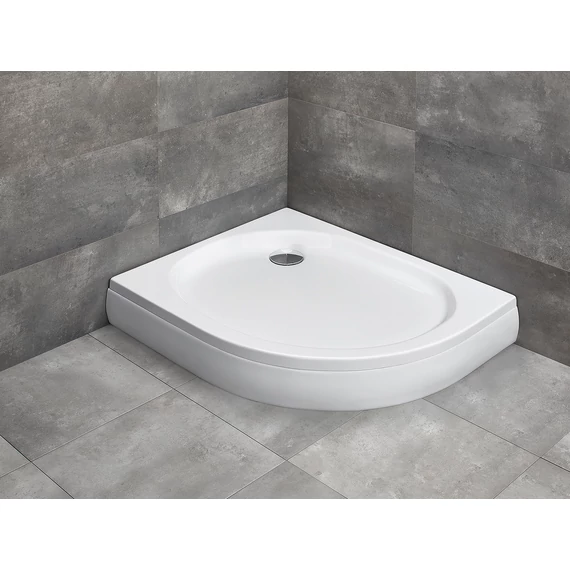 RADAWAY Patmos E íves zuhanytálca 100x80 balos, fehér, ajándék szifonnal