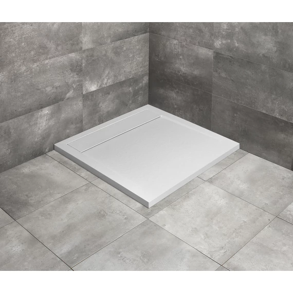 RADAWAY Teos C szögletes lapos zuhanytálca 90x90 cemento, ajándék szifonnal