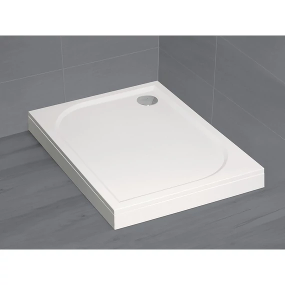 RADAWAY Paros D szögletes zuhanytálca előlappal 100x80 fehér, ajándék szifonnal