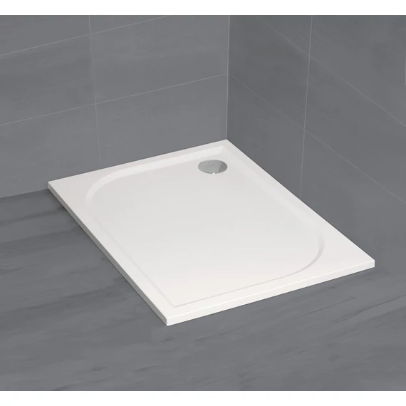 RADAWAY Paros D szögletes lapos zuhanytálca 120x80 fehér, ajándék szifonnal