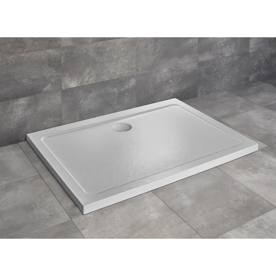 RADAWAY Doros Stone D szögletes lapos zuhanytálca 90x80 fehér, ajándék szifonnal