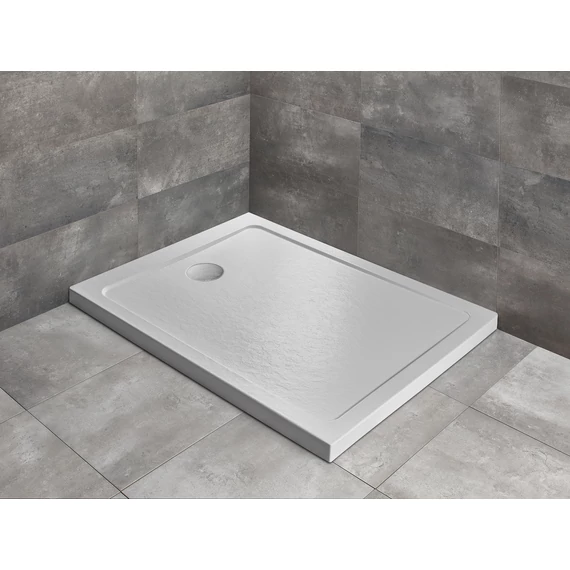 RADAWAY Doros Stone F szögletes lapos zuhanytálca 130x80 fekete, ajándék szifonnal