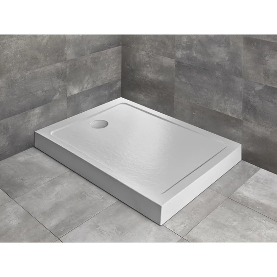 RADAWAY Doros Stone F szögletes zuhanytálca előlappal 140x100 fekete, ajándék szifonnal