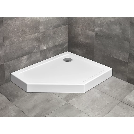 RADAWAY Doros PT E szögletes zuhanytálca előlappal 100x80 fehér, ajándék szifonnal (balos)