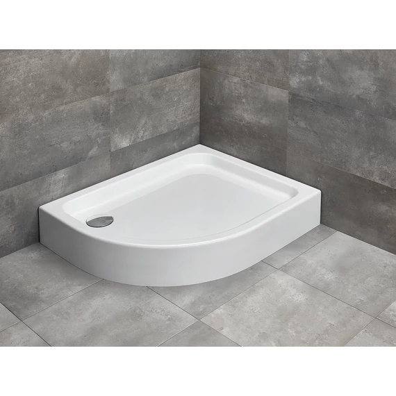 RADAWAY Laros E íves zuhanytálca 100x80 fehér balos, ajándék szifonnal