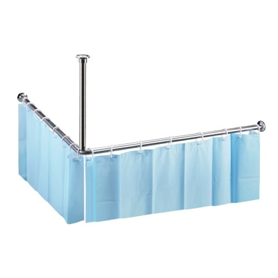 BEMETA ZUHANY Zuhanyfüggöny tartó, sarok kivitel, átm:25mm, 1 400x500x1 400mm, inox/polírozott
