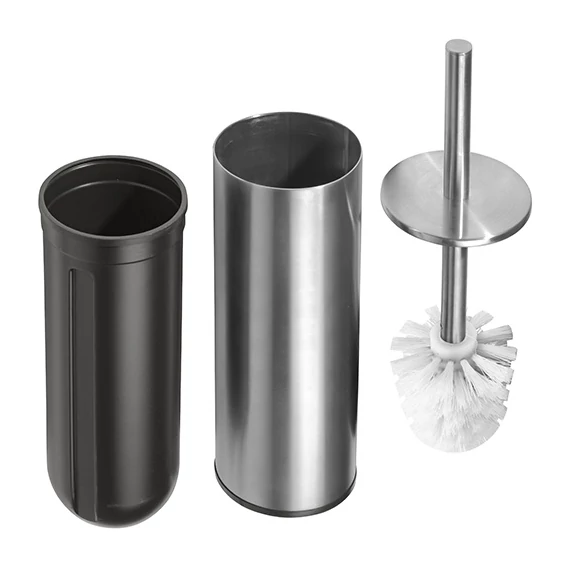 BEMETA NEO álló WC kefetartó, fehér kefe, 95x380x95mm, inox/matt