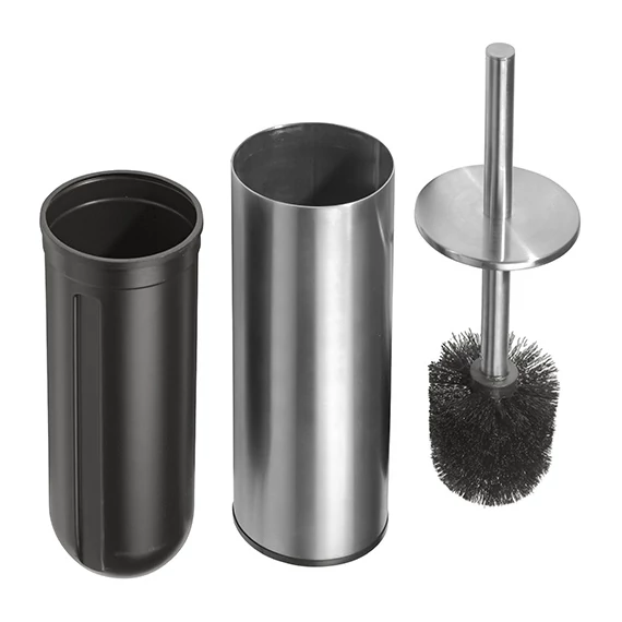 BEMETA NEO álló WC kefetartó, fekete kefe, 95x380x95mm, inox/matt