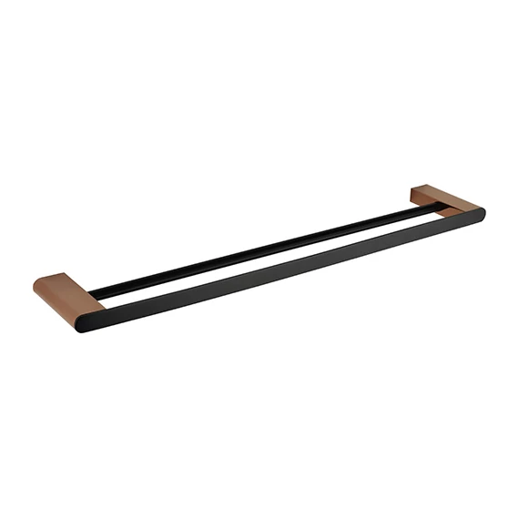 BEMETA GALLA dupla törölközőtartó, 600x20x104mm, matt fekete