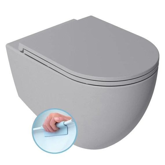 ISVEA INFINITY RIMLESS fali WC, 36,5x53cm, szürke kő