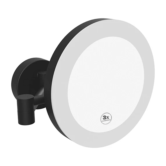 BEMETA Kozmetikai tükör, átmérő 200 mm, LED világítással, érintő kapcsolóval, fekete