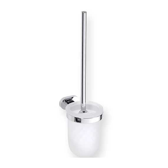 BEMETA OVAL Fali WC kefetartó, fehér kefével, 95x360x130mm, króm